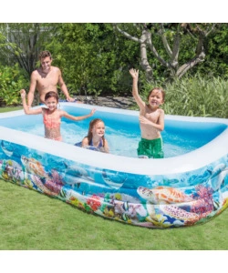 Piscina gonfiabile rettangolare per bambini intex "swim center pesci" 3005x183x56 cm