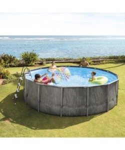 Piscina fuori terra rotonda intex "prisma greywood" 457x457x122 cm