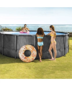 Piscina fuori terra rotonda intex "prisma greywood" 457x457x122 cm