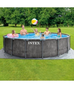 Piscina fuori terra rotonda intex "prisma greywood" 457x457x122 cm