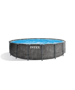 Piscina fuori terra rotonda intex 'prisma greywood' 457x457x122 cm