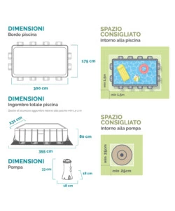 Piscina prisma metal frame 300x175x80 cm