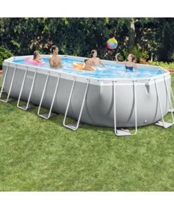 Piscina fuori terra ovale intex "prisma frame" 610x305x122 cm