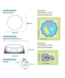 Piscina fuori terra rotonda intex "ultra xtr frame" 488x488x122 cm - cod. 2626