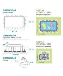 Piscina fuori terra rettangolare intex "ultra xtr frame" 975x488x132 cm - cod.26378