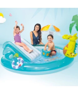 Gioco gonfiabile intex "play center alligatore" con spruzzo 201x170x84 cm