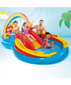 Gioco gonfiabile intex "playground arcobaleno" 297x193x135 cm