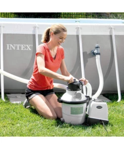 Pompa filtro a sabbia con generatore salino di cloro intex "krystal clear" 10000 l/h per piscina