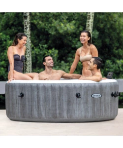 Piscina idromassaggio gonfiabile rotonda intex "greywood deluxe" 4 persone 196x196x71cm