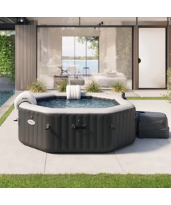 Piscina idromassaggio gonfiabile ottagonale intex "jet & bubble deluxe" 6 persone 213x213x71cm