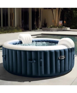 Piscina idromassaggio gonfiabile rotonda intex "bubble massage" colore blu 4 persone 196x196x71cm