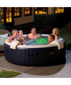 Piscina idromassaggio gonfiabile rotonda intex "bubble massage" 6 persone 216x216x71cm