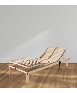 Rete singola "eco relax" motorizzata wireless in legno di betulla, 80x190 cm