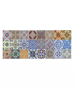 Passatoia in vinile 'runner' fantasia 'spring tile carpet', 120x50 cm