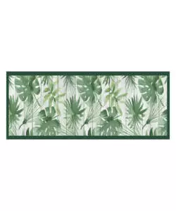 Passatoia in vinile 'runner' fantasia 'green tropical', 120x50 cm