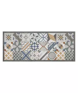 Passatoia in vinile 'runner' fantasia 'cement tiles', 120x50 cm