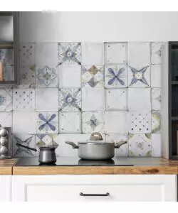 Paraschizzi adesivo da cucina fantasia "provence tiles", 190x60 cm