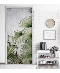 Rivestimento per porta in vinile fantasia "vintage tropical", 210x83 cm