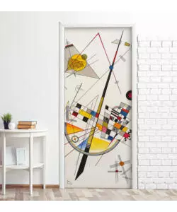 Rivestimento per porta in vinile fantasia "kandinsky", 210x83 cm