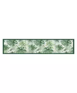 Passatoia in vinile 'runner' fantasia 'green tropical', 240x50 cm