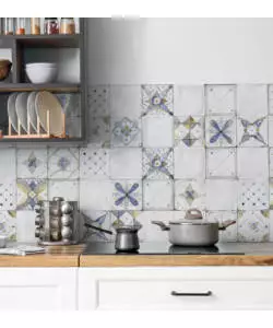 Paraschizzi adesivo da cucina fantasia "provence tiles", 260x60 cm