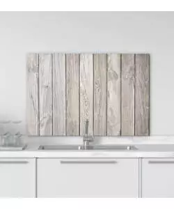 Paraschizzi da cucina in alluminio fantasia "wood", 84x60 cm