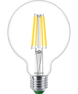 Lampadina a led philips 'globo' trasparente luce naturale 60w 2700k, e27