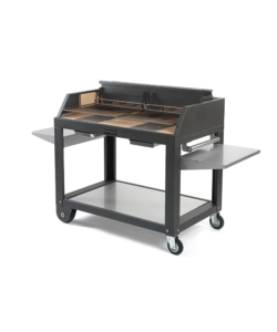 Barbecue a legna fontana 'egeo 80' colore nero e griglia 80x40