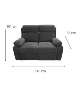 Divano 2 posti bellahome 'annika' con recliner manuale, 145x93x101 cm