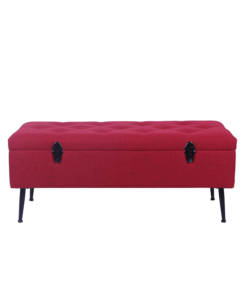 PANCHINA CONTENITORE BELLAHOME "LISA" IN TESSUTO BORDEAUX, 102X44X40 CM