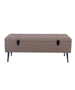 Panchina contenitore bellahome 'lisa' in tessuto marrone, 102x44x40 cm