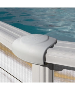 Piscina fuori terra ovale gre "islanda" in acciaio effetto legno nordico 610x375x132 - cod. kitprov6188n