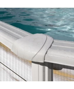 Piscina fuori terra ovale gre "finlandia" in acciaio effetto legno nordico 730x375x120 - cod. kit730n