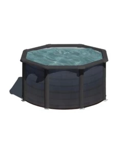 Piscina fuori terra rotonda gre 'kea' in acciaio colore grafite 240x240x120 - cod. kit240gf