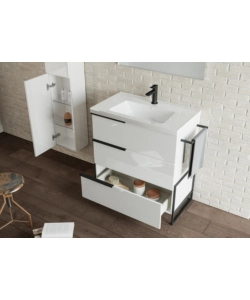 Composizione bagno "febe" bianco lucido 82x48x195 cm