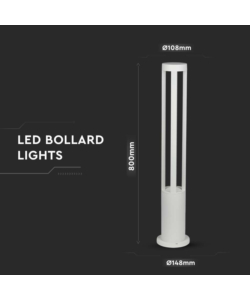 Lampada da esterno colore bianco con altezza 80 cm, 10 w 4000 k