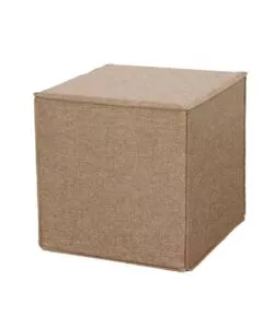 Pouf pieghevole bellahome 'dado' in tessuto rimovibile cammello, 41x41x41 cm