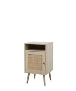 Mobiletto multifunzionale bellahome con porta battente in rattan 40x39x71 cm