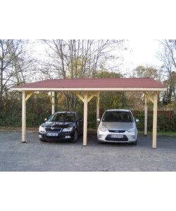 Carport auto in legno habrita "av 4563 bm" 2 posti 6,32x4,50x3,40 mt