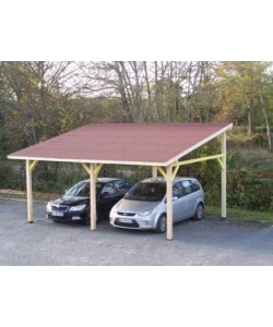 Carport auto in legno habrita "av 4563 bm" 2 posti 6,32x4,50x3,40 mt