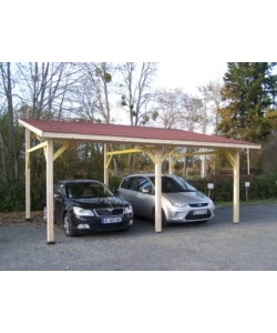 Carport auto in legno habrita "av 4563 bm" 2 posti 6,32x4,50x3,40 mt