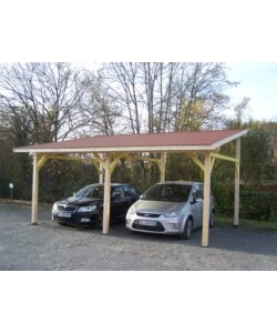 Carport auto in legno habrita "av 4563 bm" 2 posti 6,32x4,50x3,40 mt