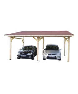 Carport auto in legno habrita 'av 4563 bm' 2 posti 6,32x4,50x3,40 mt