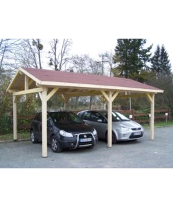 Carport auto in legno habrita 'karpa 4563 bm' 2 posti 6,32x4,50x3,30 mt