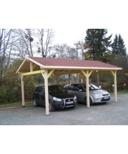 Carport auto in legno habrita "karpa 4563 bm" 2 posti 6,32x4,50x3,30 mt