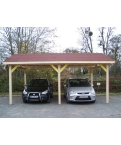 Carport auto in legno habrita "karpa 4563 bm" 2 posti 6,32x4,50x3,30 mt