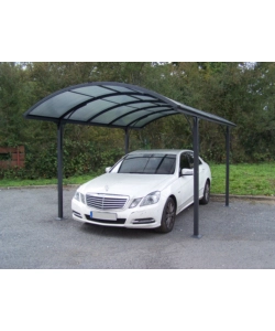 Carport auto in alluminio e policarbonato habrita "car 3048 alrp t" 1 posto 4,85x3,01x2,50 mt