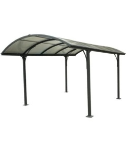 Carport auto in alluminio e policarbonato habrita 'car 3048 alrp t' 1 posto 4,85x3,01x2,50 mt