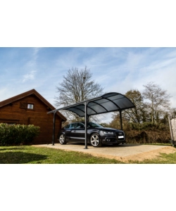 Carport auto in alluminio e policarbonato habrita "car 3048 alrp t" 1 posto 4,85x3,01x2,50 mt