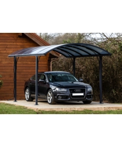 Carport auto in alluminio e policarbonato habrita "car 3048 alrp t" 1 posto 4,85x3,01x2,50 mt